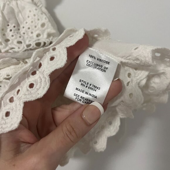 Rahi Cali White Eyelet Cutout Cropped Tank Size XS - Picture 4 of 6